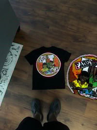 Image 4 of Puff Print FADE U Black oversized T shirt 