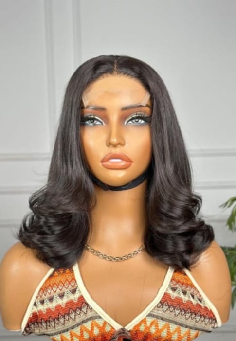 Image of Curly Bob 4x4 Wig Double Drawn 12”