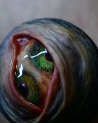 Image 9 of Custom Swappable Phone Grip for smartphones, glow in the dark double iris, reflective pupil OOAK