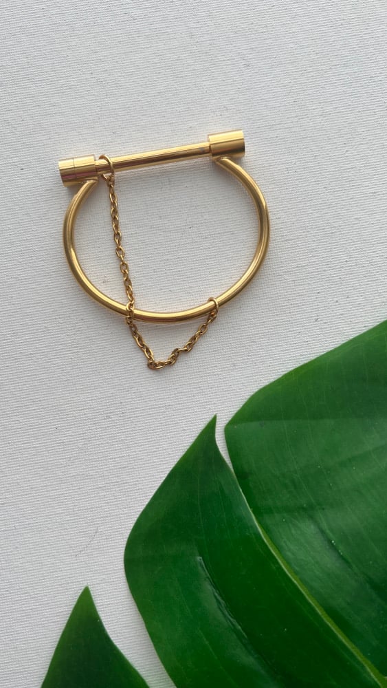 Image of JUICE • Gold Stacking Screw Open Bangle Bracelet