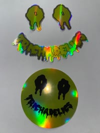 Image 3 of holographic smiley stickers pack
