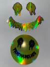 holographic smiley stickers pack