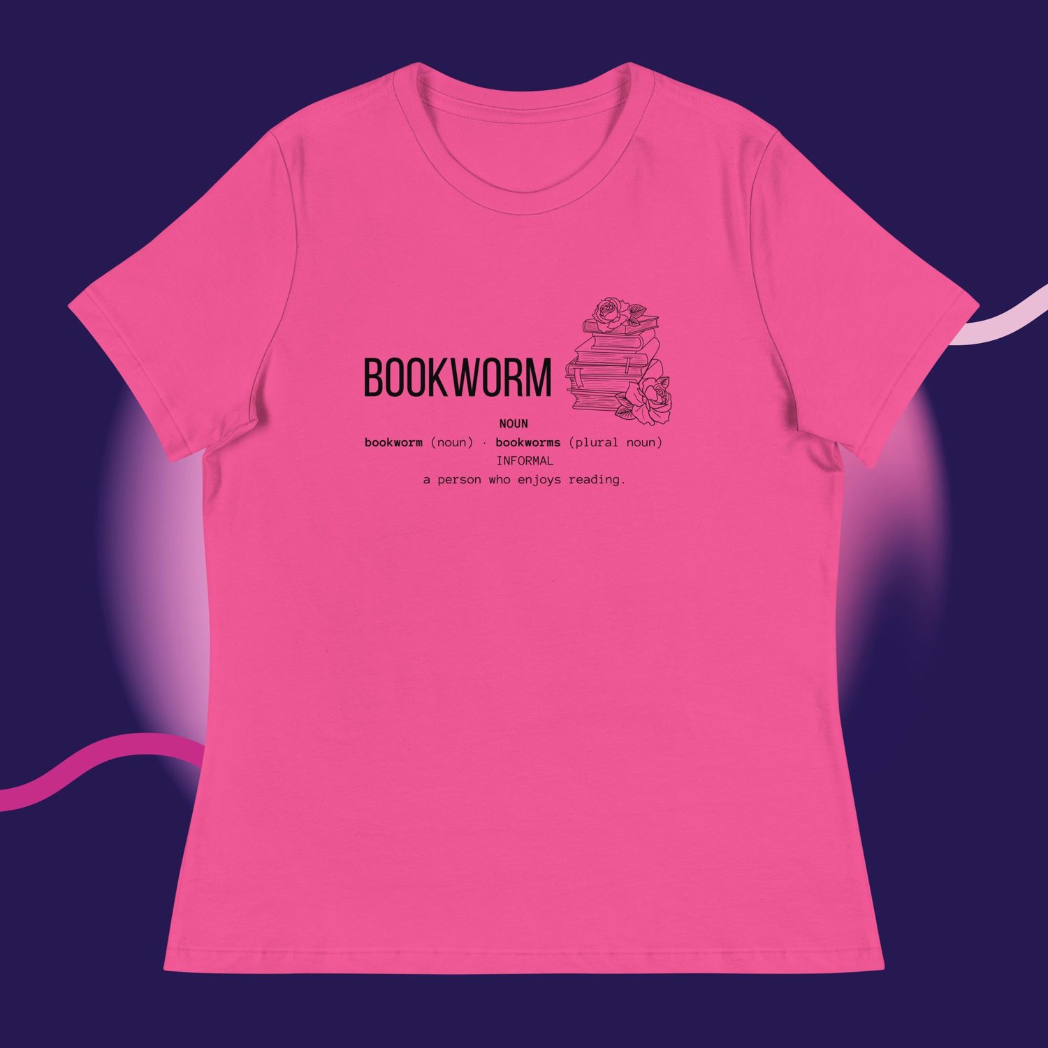 Image of Book worm description Women's Relaxed T-Shirt