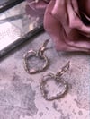 Barbed Wire Heart Hoops