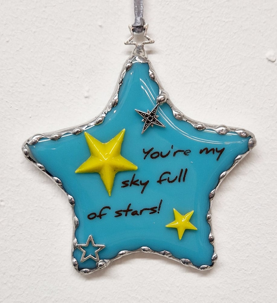 Image of Fused Glass Star - 'You're my sky full of stars!' 3