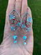 Image of Ivy Vine Lavender Turquoise Ethiopian Opal Marquise-Shaped Hoop Dangle Earrings
