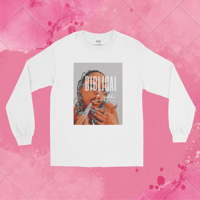 Image 4 of Biblical Baddie ™ : Lip Liner’ Graphic Tee Long Sleeve