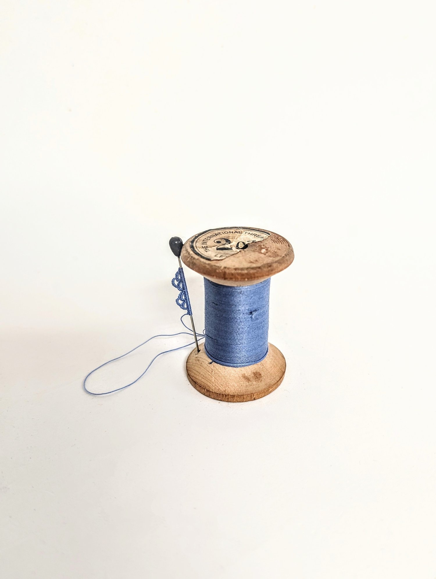 Image of Stitched notions: Cotton reel sculpture - needlelace 