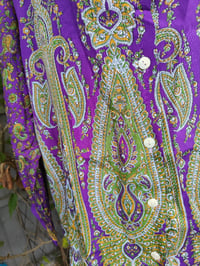 Image 6 of S/ M Sari PJs and matching dust bag with tassel purple 