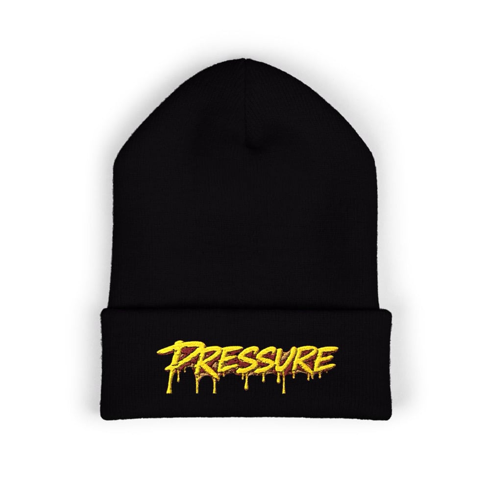 Image of Unisex Pressure Embroidered Beanie - Streetwear Cuffed Knit Hat