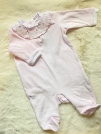 Image 1 of Pink Spanish rose collar romper 