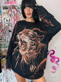 Image 3 of “TIGERS EYE” BLEACH PAINTED LONG SLEEVE T-SHIRT 2XL