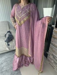 Image 2 of Mauve chikankari