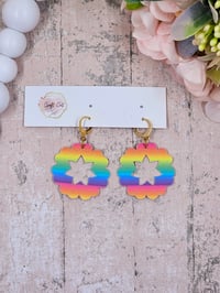 Image 1 of Floral Rainbow Earrings