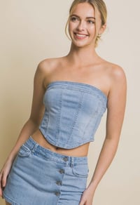 Image 2 of Denim zipper top (top only) 