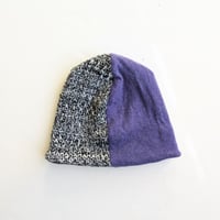 Image 3 of Upcycled Reversible Beanie navy x gray 
