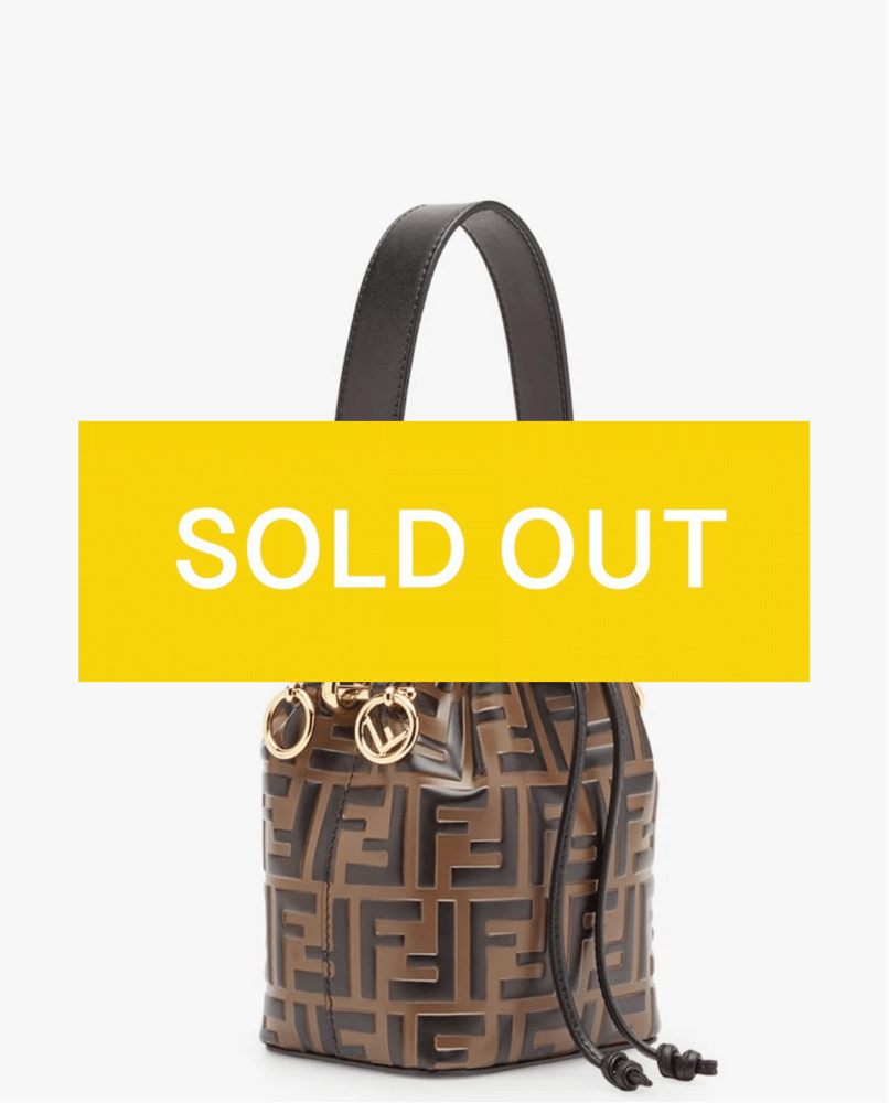 Image of FENDI MON TRESOR BROWN LEATHER BUCKET BAG 