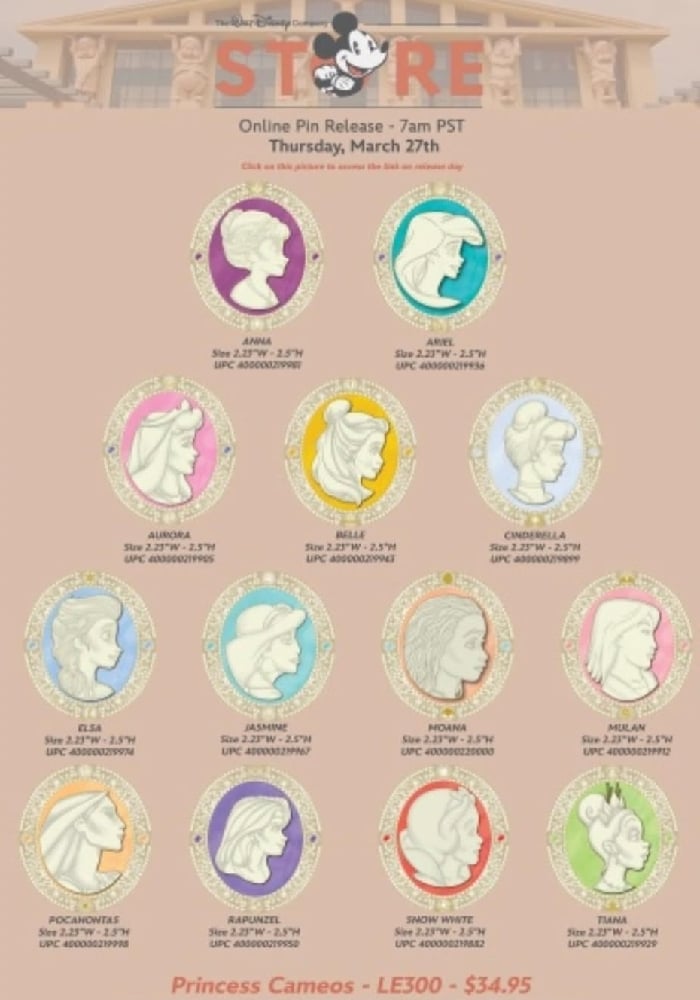 Image of Dec Princess cameos Le 300