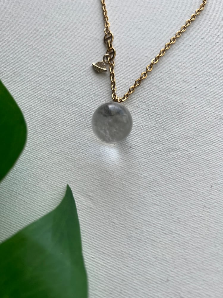 Image of CRISTI • Crystal Ball Necklace Clear Quartz 