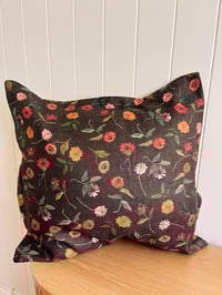 Image 1 of Cotton/Linen Zinny Cushion Cover