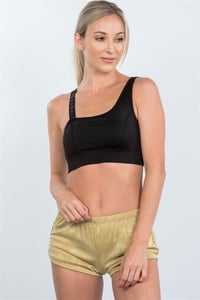 Image 2 of Gold color velour shorts