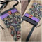 Image of Purple Flower Zippertop Carry Case With Crossbody Strap