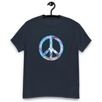 Image 3 of Unisex classic tee, Tie Dye Peace Sign Retro tee