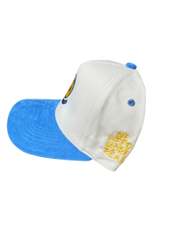 Image 2 of Cream and light blue  SnapBack suede brim 