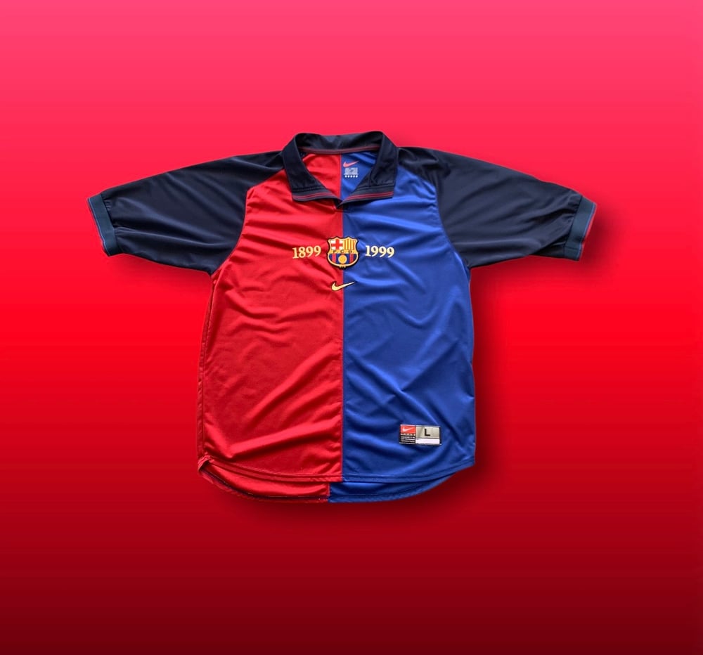 Image of 99 Nike Barcelona centenary home shirt size large 