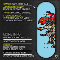 Image 1 of ‘BATTLE BÜG’ BLUE + LÜXE PRO FB TAPE & FAYMUS STICKER PACK