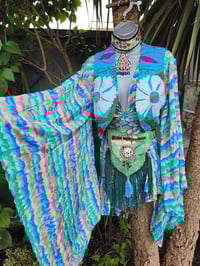 Image 2 of TULUM co ord set FRILL skirt - Green yellow
