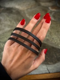 Image 1 of Flat Leather Clasp Bracelet