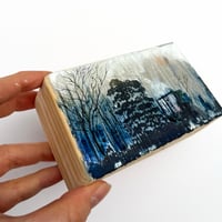 Image 4 of Tiny Silver Shed Landscape on wooden block
