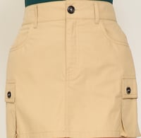 High Waisted Cargo Skirt - Taupe