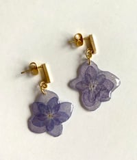 Image 2 of Purple Blue Hydrangea Studs 