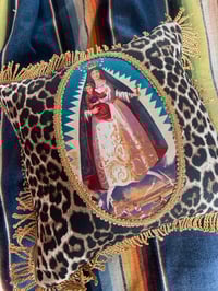 Image 6 of Virgin of charity leopard fabric cushion cover