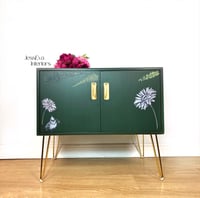 Image 1 of Upcycled Dark Green G Plan Cabinet / Drinks Cabinet / Record Cabinet 