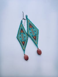 Image 8 of Teal & Copper Fiber Art Pack | Weaving, Earrings & Embroidery Set