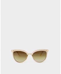 Image 3 of KATIE LOXTON Ravello Round Cat-Eye Sunglasses in Nude Transparent 
