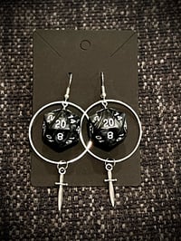 D20 Dagger Earrings 