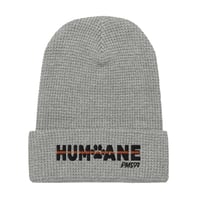 Image 5 of Humane thin orange line Waffle beanie