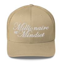 Image 1 of Millionaire Mindset Embroidered Trucker Cap with mesh back