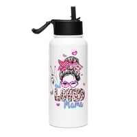 Image 1 of Stainless steel water bottle with a straw lid ( One Loved Mama )