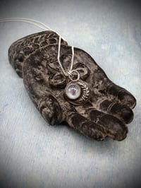 Image 9 of Maiden Moon Pendants - Handmade Sterling Silver Moon Pendants Set With Rainbow Moonstone