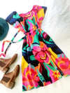 Ready Made Bright Floral Midi A-line Shift Dress with Free Postage 
