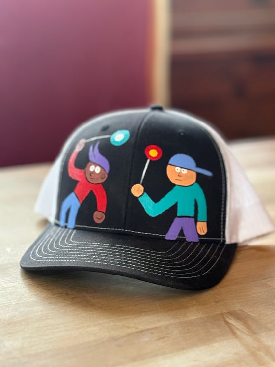 Image of YO-YO snap back hat hand painted