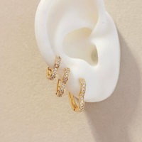Image 2 of Stone Heart Hoop Set