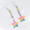 Pastel rainbow striped earrings 