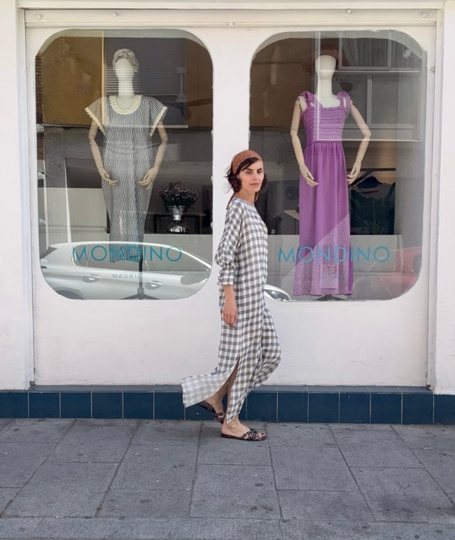 WHITE AND BLACK CHECKS KAFTAN