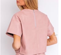 Image 2 of Blush Faux Leather Top 